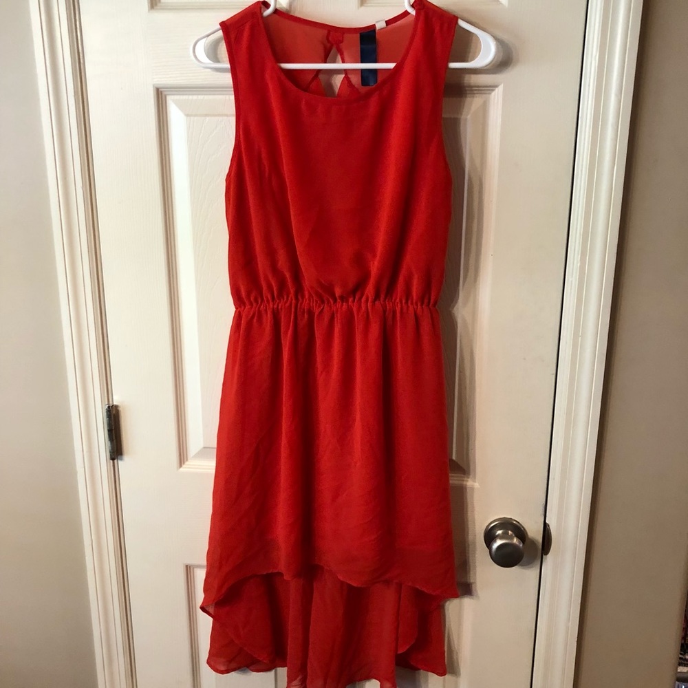 Flowy Red Dress With Criss Cross Back